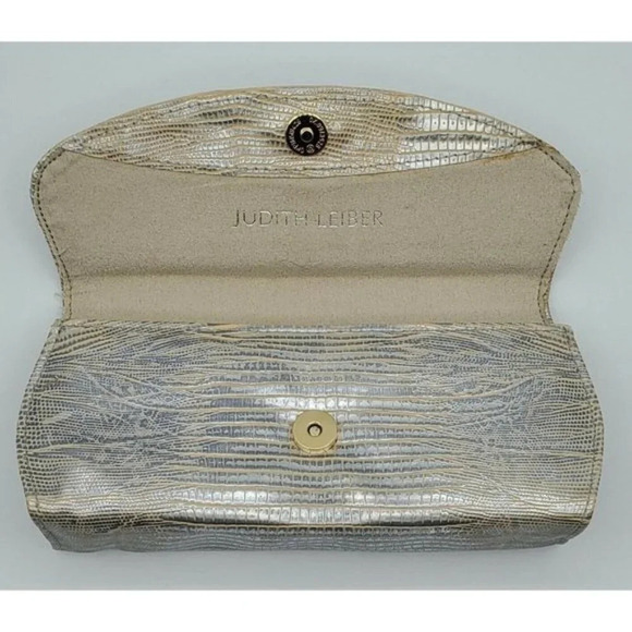 Vintage Judith Leiber Metallic Lizard Crystal Grannycore Eyeglass Case - Picture 5 of 8